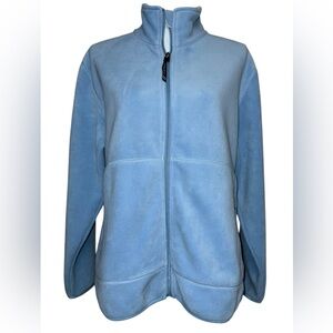 Charles River Apparel Womens Fleece Full Zip Outerwear Baby Blue Size Large NWT